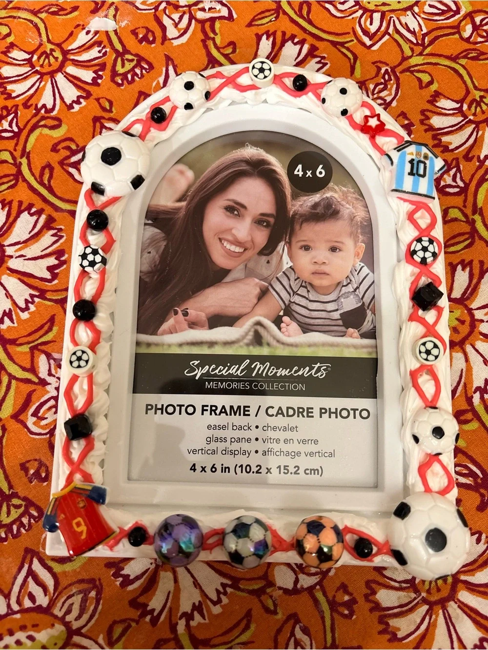 Decoden cream whip soccer Themed Photo Frame